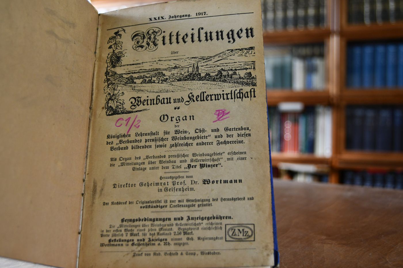 Mitteilungen über Weinbau und Kellerwirtschaft. Organ der Königlichen Lehranstalt für Wein-, Obst- und Gartenbau, des "Verbandes preußischer Weinbaugebiete" und der diesen Verband bildenden sowie zahlreicher anderer Fachvereine. XXIX. Jahrgang 1917.