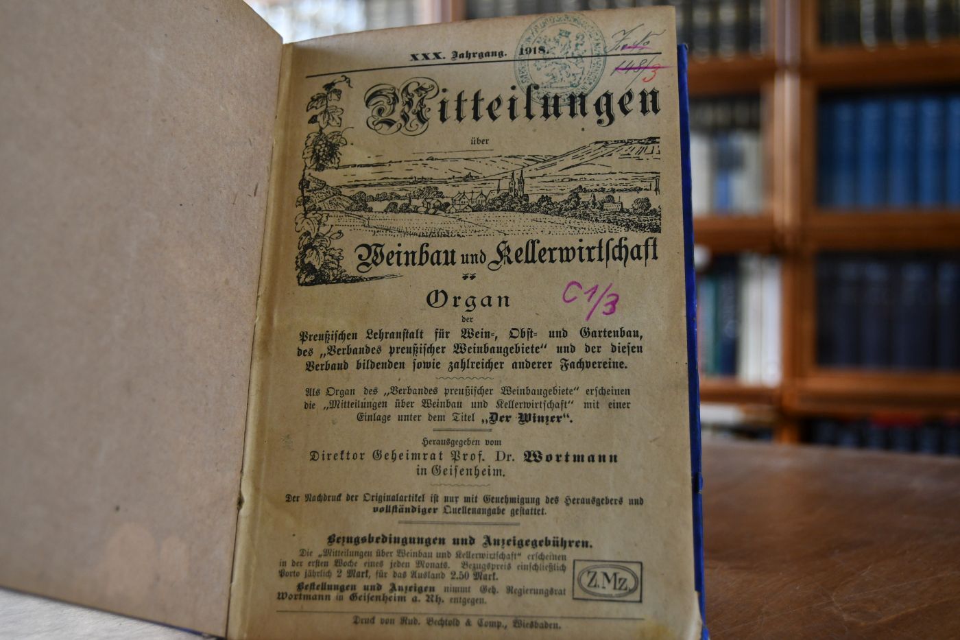 Mitteilungen über Weinbau und Kellerwirtschaft. Organ der Königlichen Lehranstalt für Wein-, Obst- und Gartenbau, des "Verbandes preußischer Weinbaugebiete" und der diesen Verband bildenden sowie zahlreicher anderer Fachvereine. XXX. Jahrgang 1918.