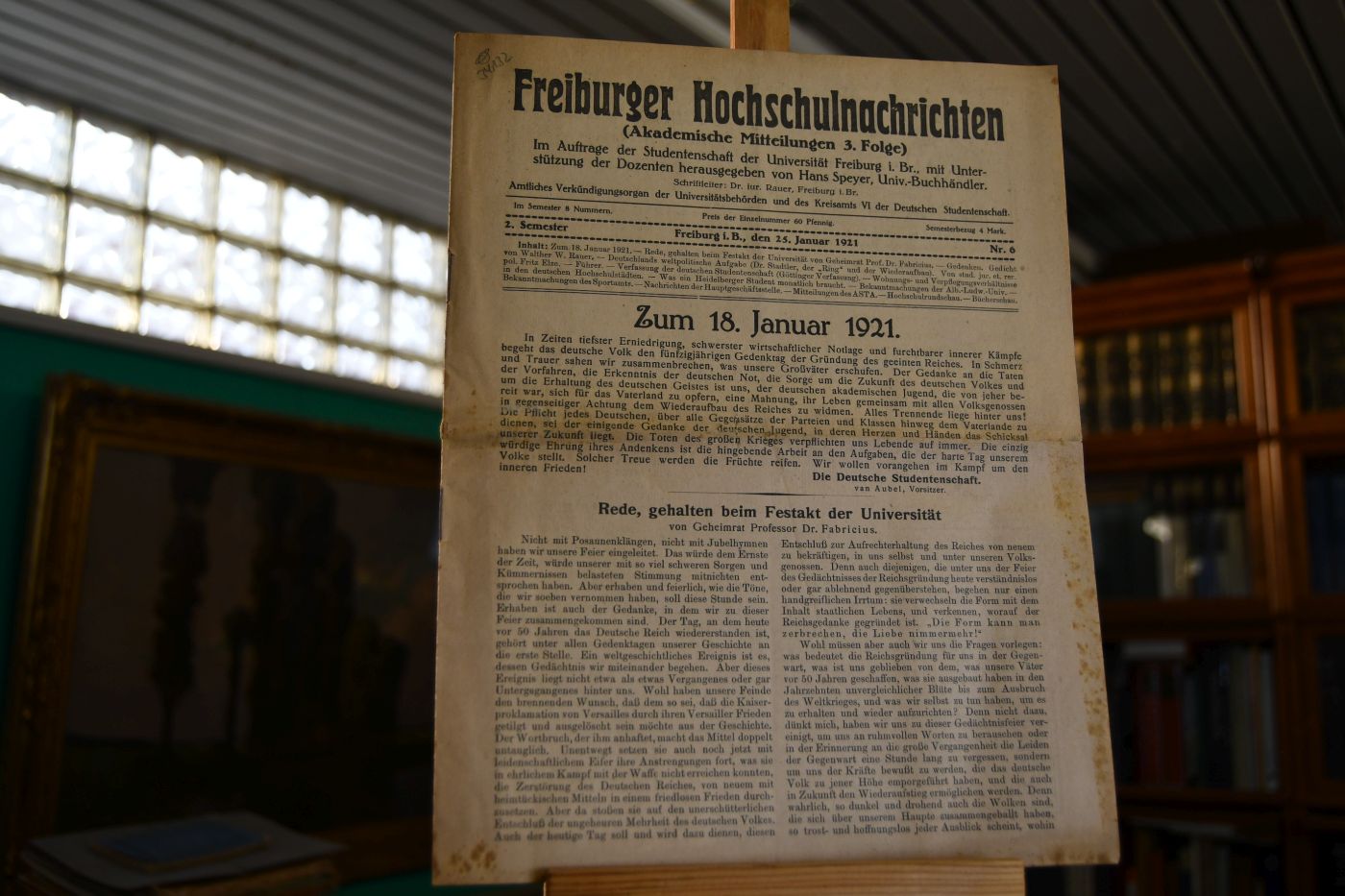 Ansprache bei der Feier der Immatrikulation an der Albert Ludwigs-Universität zu Freiburg im Breisgau am 7. November 1914 gehalten von dem derzeitigen Prorektor.