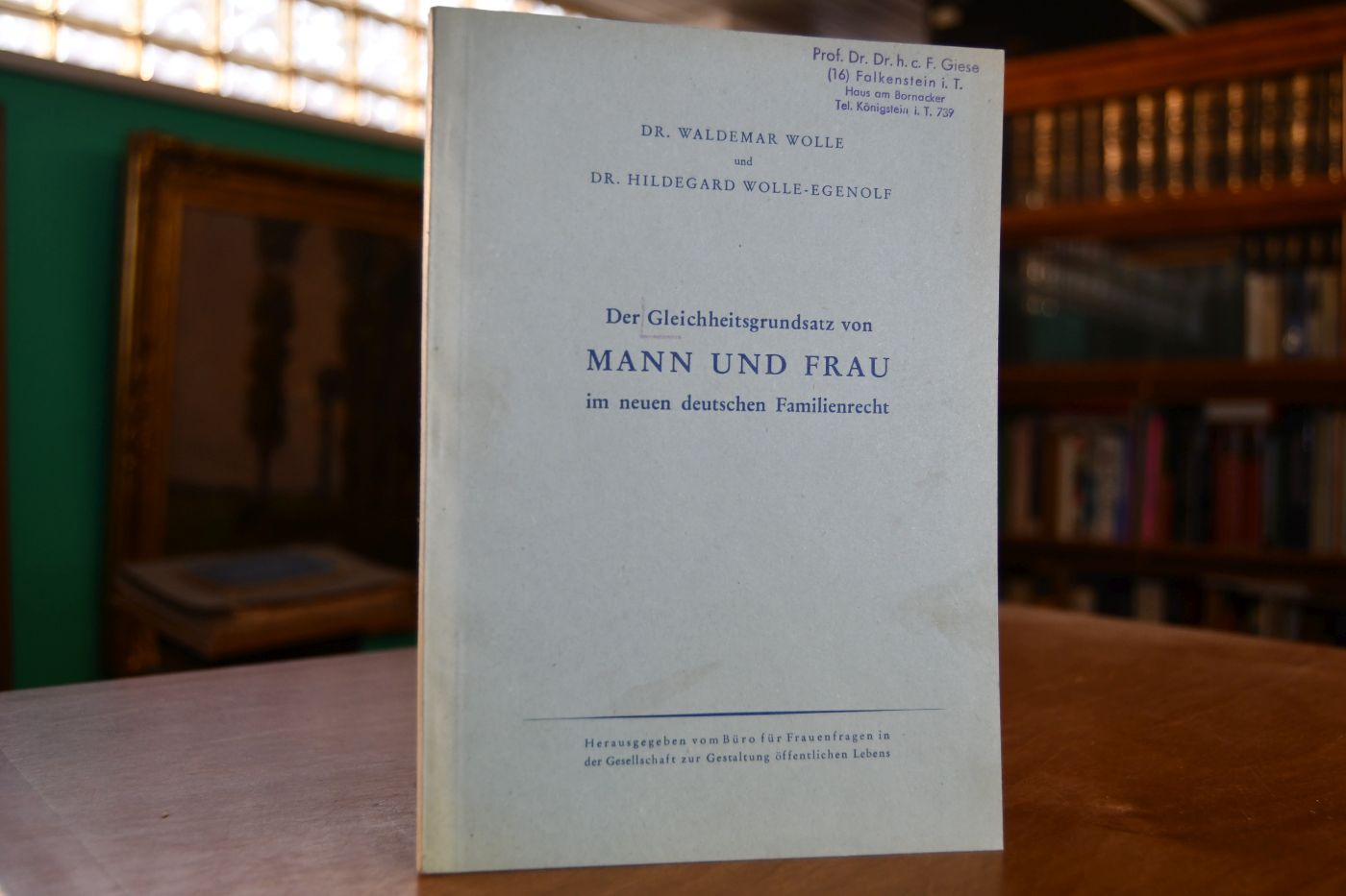 Der Gleichheitsgrundsatz von Mann und Frau im neuen deutschen Familienrecht.