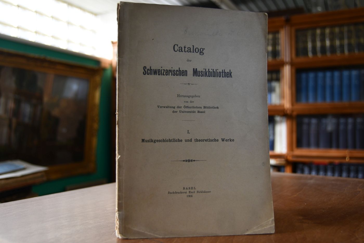 Catalog der Schweizerischen Musikbibliothek. I. Musikgeschichtliche und theoretische Werke.