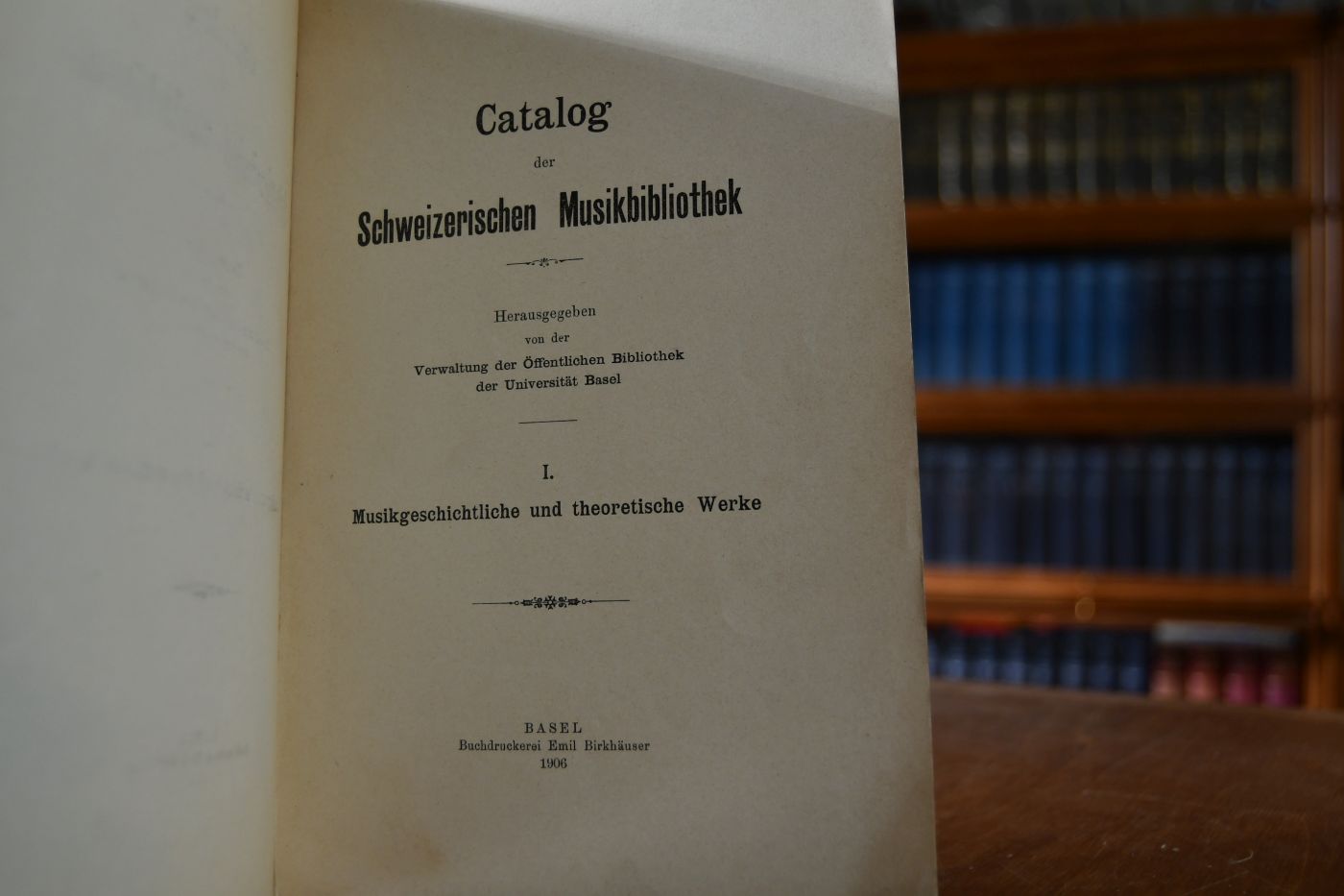 Catalog der Schweizerischen Musikbibliothek. I. Musikgeschichtliche und theoretische Werke.