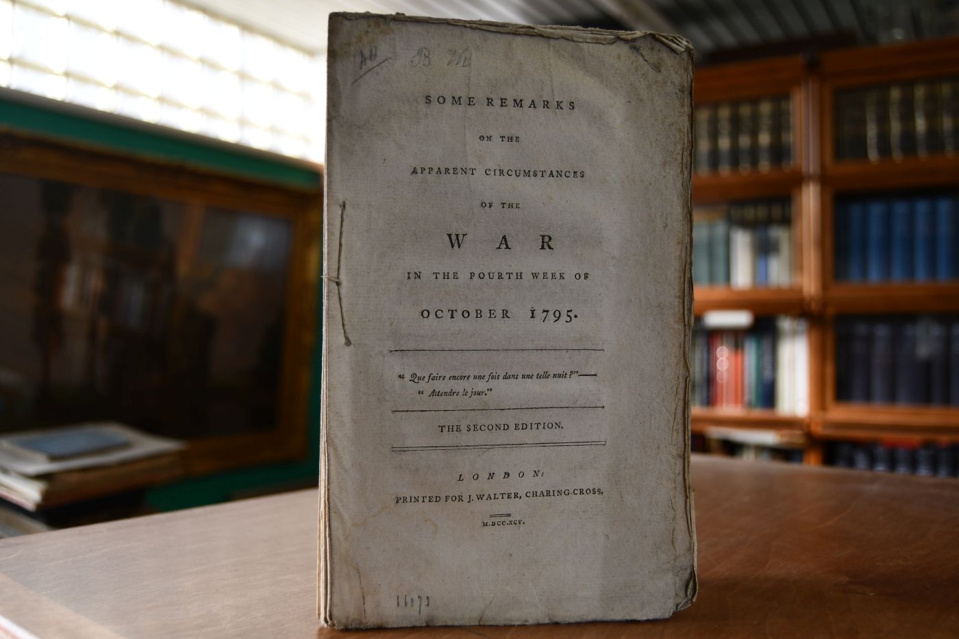 Some remarks on the apparent circumstances of the war in the fourth week of October 1795.