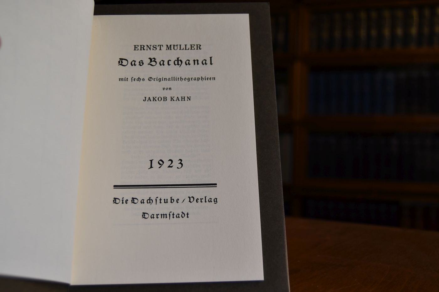 Das Bacchanal mit sechs Originallithographien von Jakob Kahn.