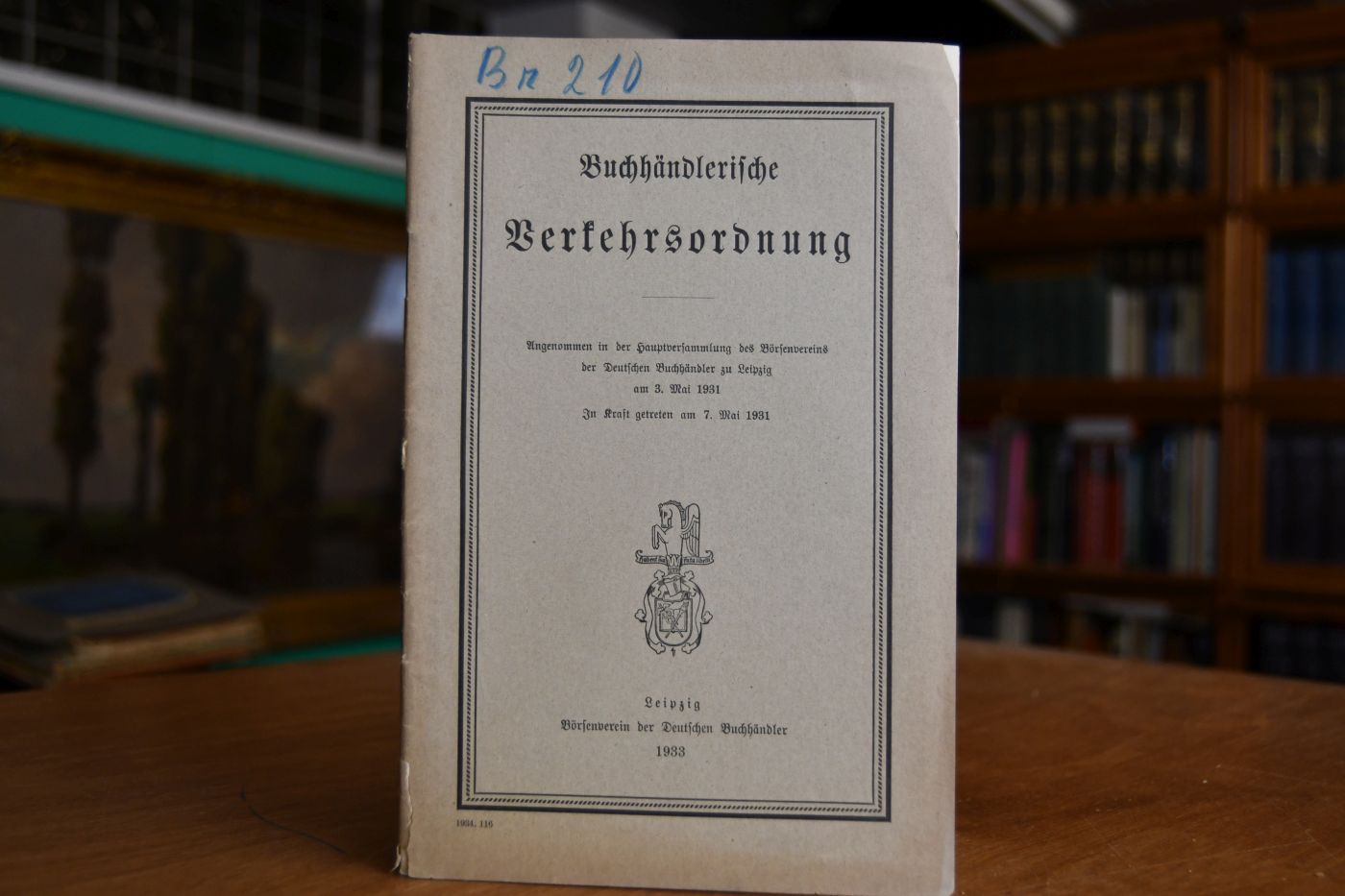 Buchhändlerische Verkehrsordnung. Angenommen in der Hauptversammlung des Börsenvereins der Deutschen Buchhändler zu Leipzig am 3. Mai 1931. In Kraft getreten am 7. Mai 1931.