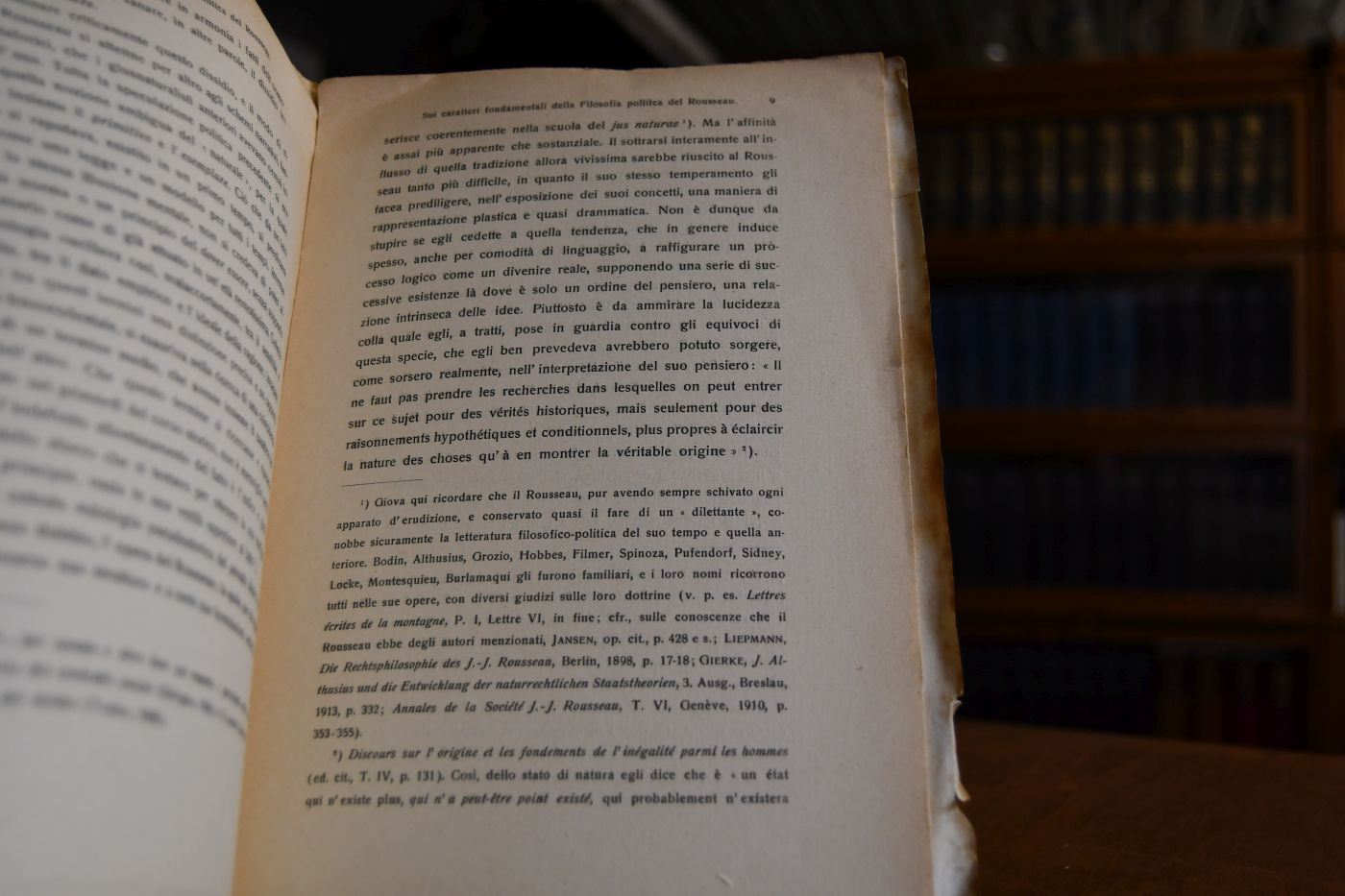 Sui caratteri fondamentali della filosofia politica del Rousseau. Discorso letto per l`inaugurazione del IV Congresso della Società Filosofica Italiana in Genova il 21 ottobre 1912.