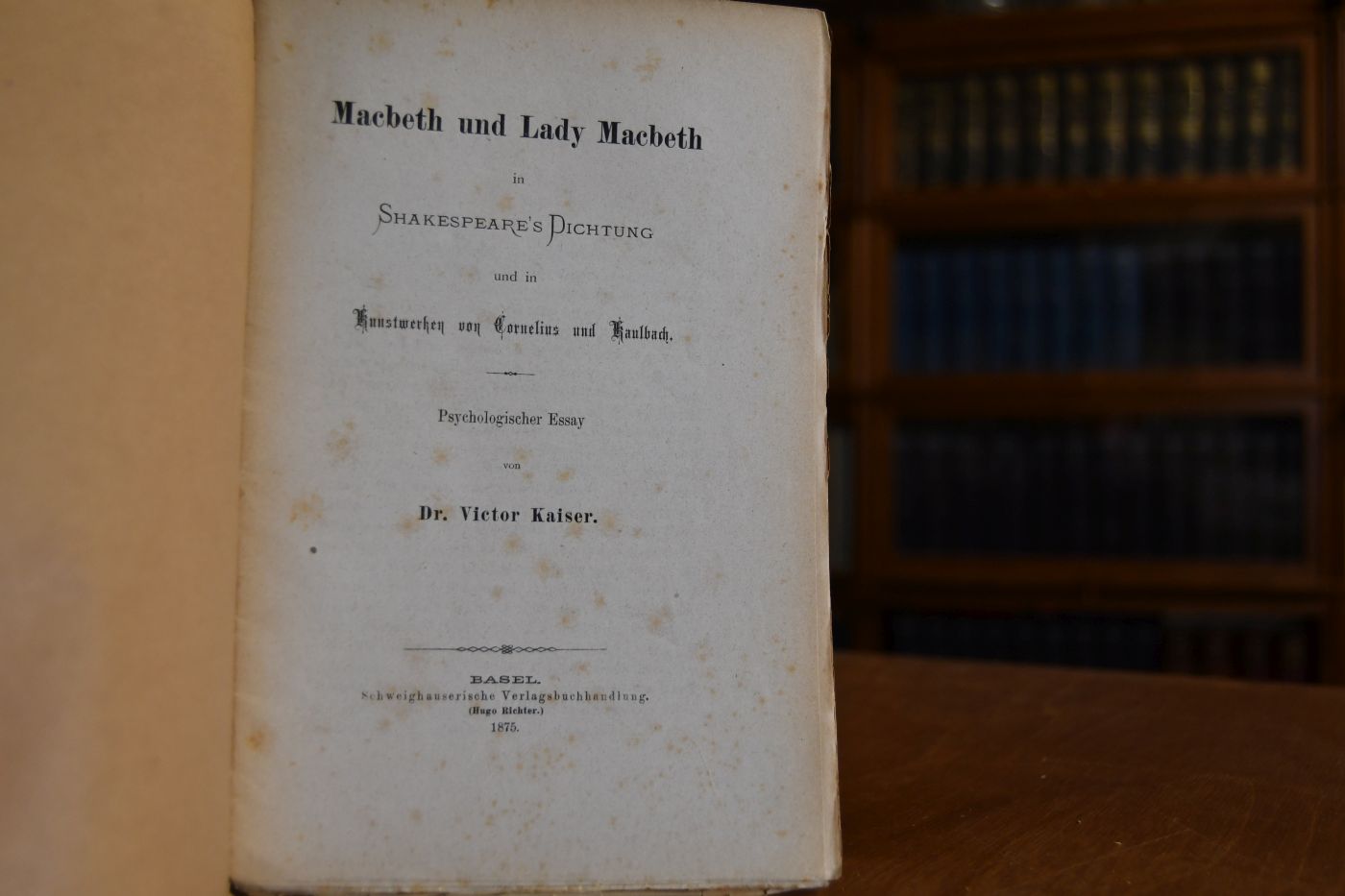 Macbeth und Lady Macbeth in Shakespeare`s Dichtung und in Kunstwerken von Cornelius und Kaulbach. Psychologischer Essay.