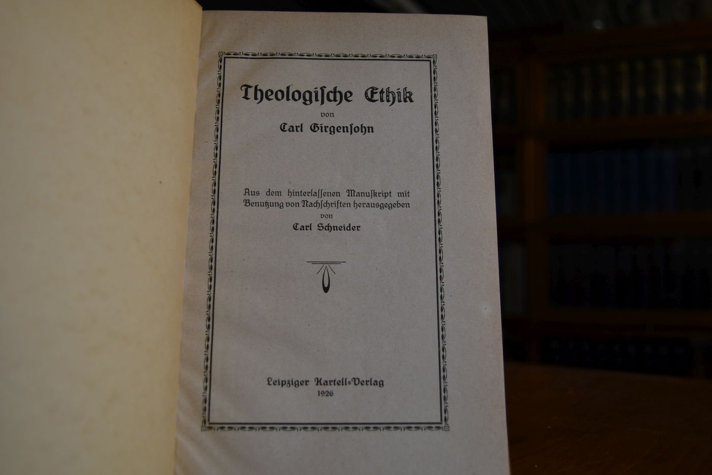 Theologische Ethik.