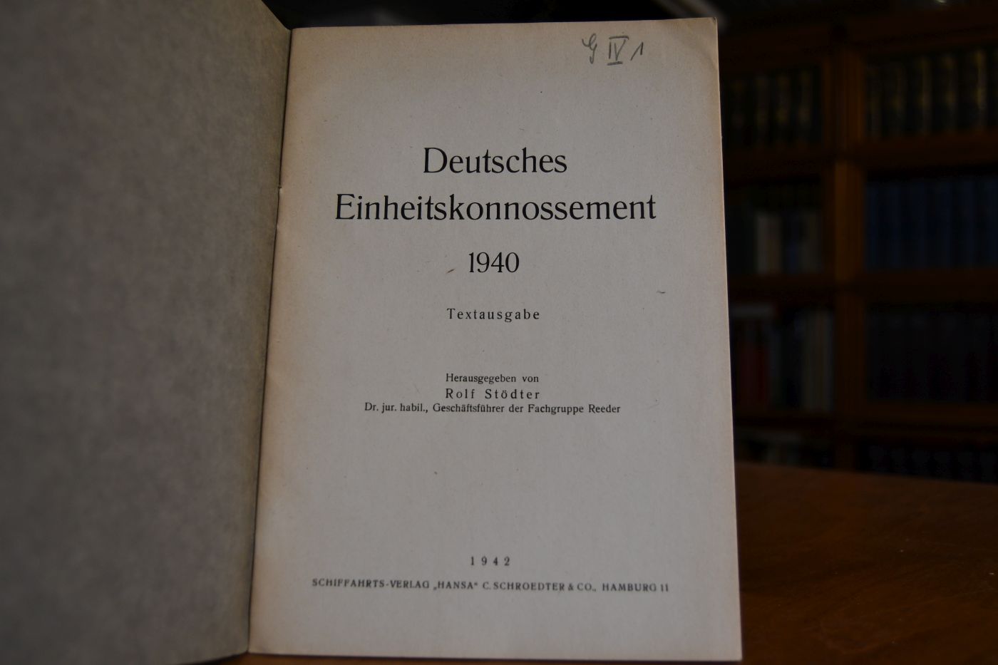 Deutsches Einheitskonnossement 1940. Textausgabe.