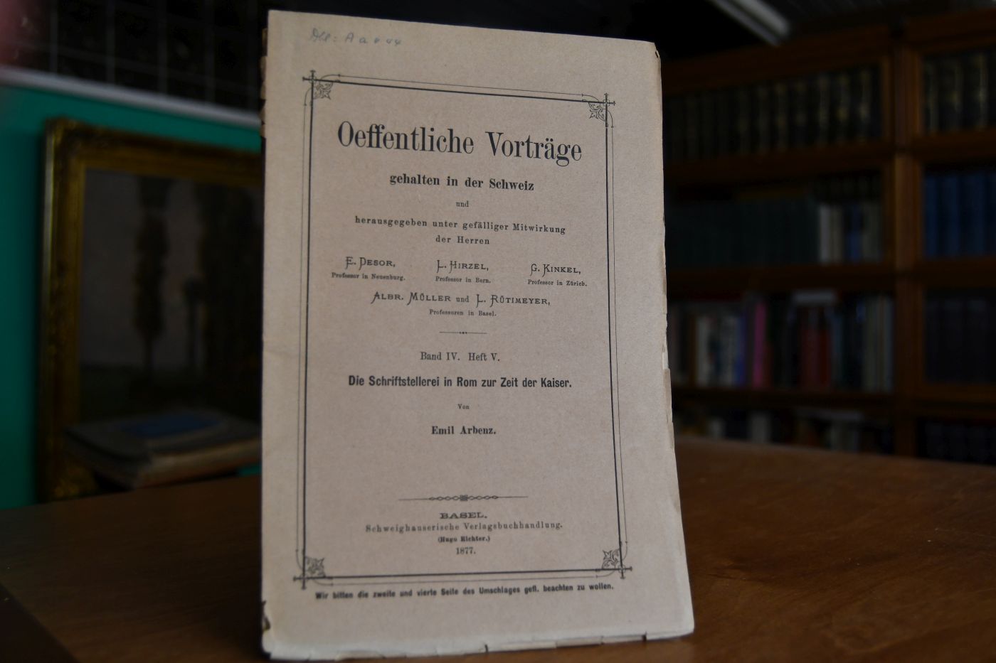 Die Schriftstellerei in Rom zur Zeit der Kaiser.