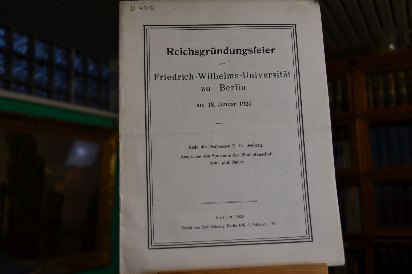 Reichsgründungsfeier der Friedrich-Wilhelms-Universität zu Berlin am 18. Januar 1925.