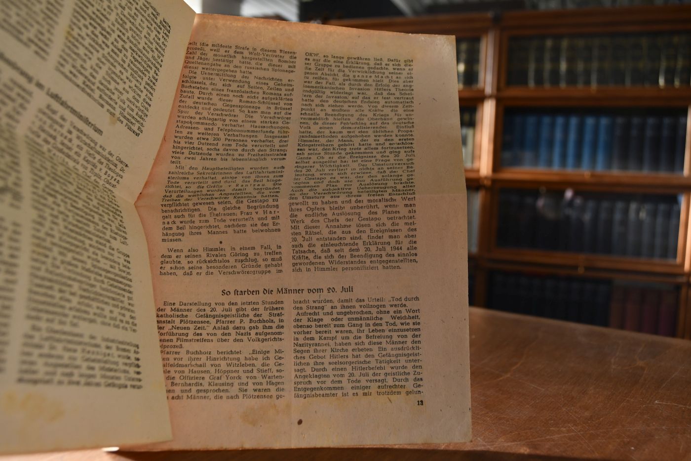 Der 20. Juli 1944. Beiträge zur Geschichte der deutschen Widerstandsbewegung. Mit einem Nachwort von Dr. Fritz Harzendorf.
