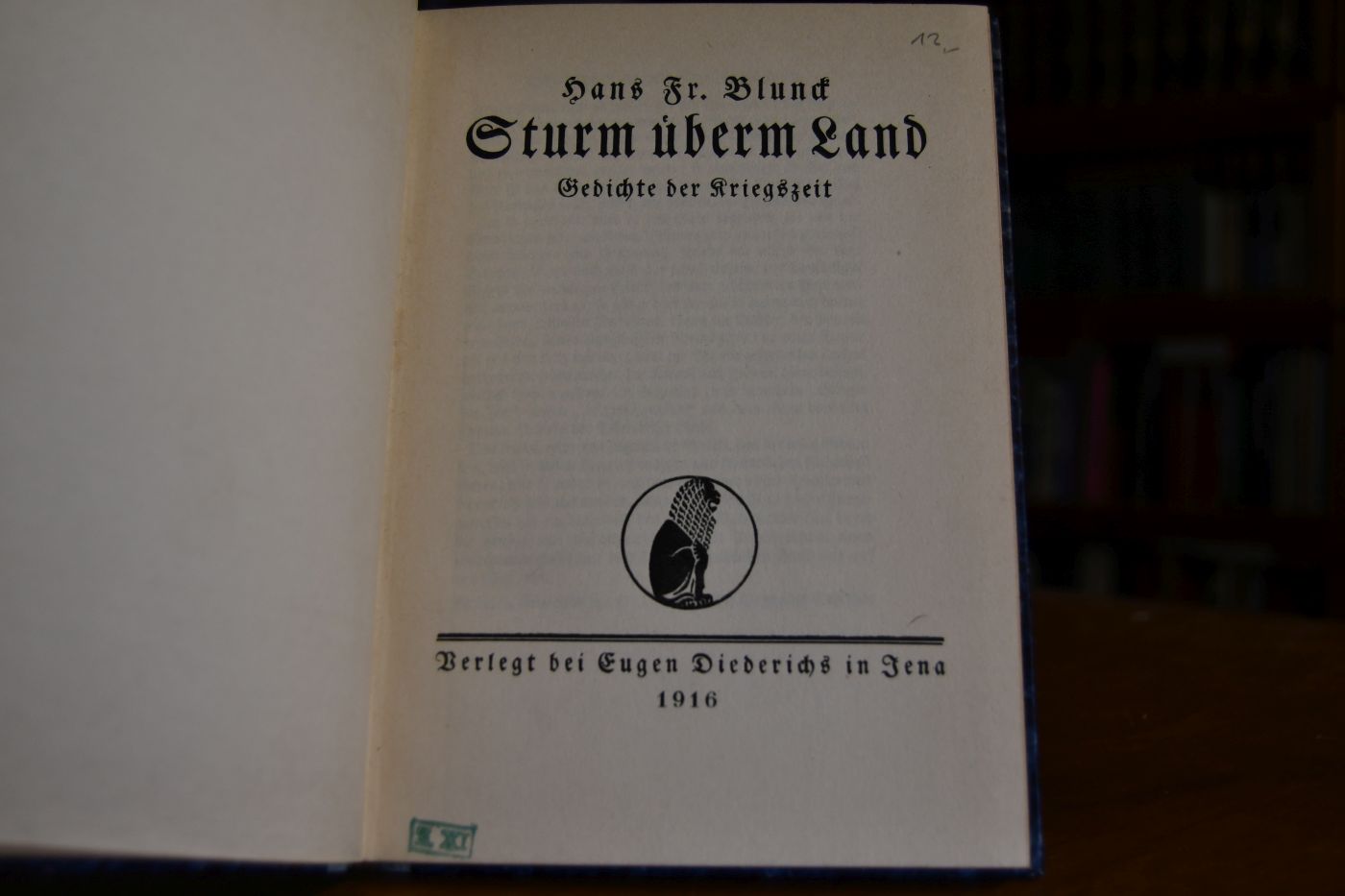 Sturm überm Land. Gedichte der Kriegszeit.