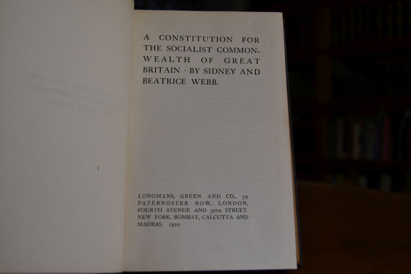 A constitution for the socialist commonwealth of Great Britain.