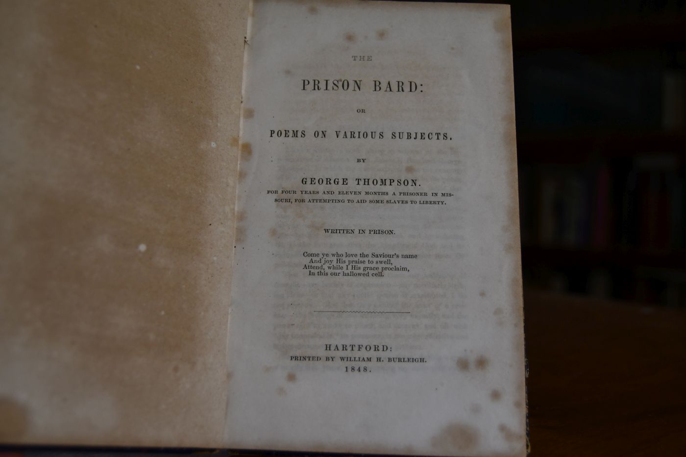 The Prison Bard or Poems on various subjects. Written in prison.