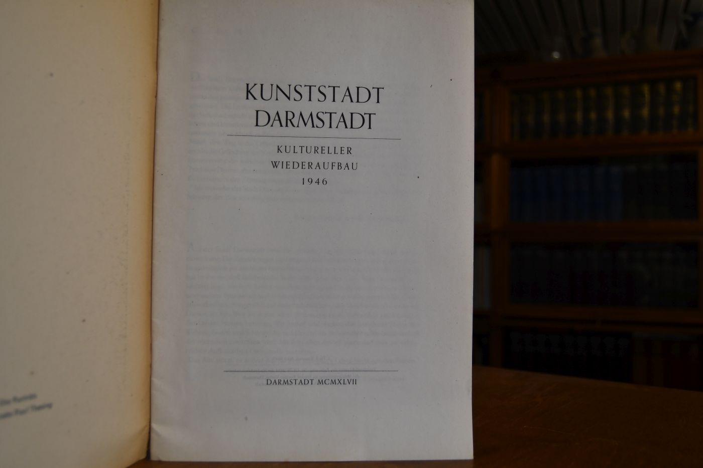 Kunststadt Darmstadt. Kultureller Wiederaufbau 1946.