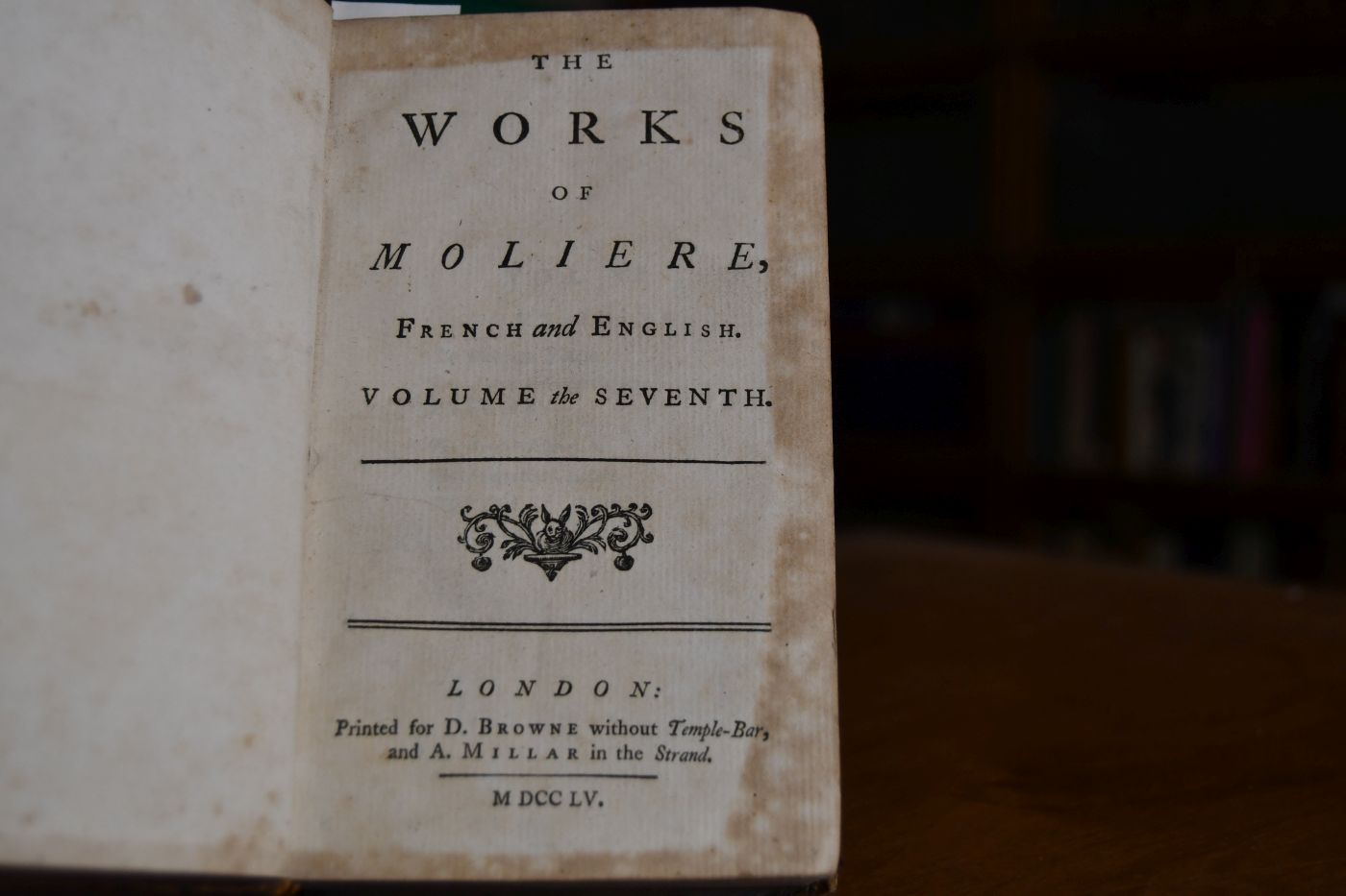 The works of Moliere, French and English. 7. Band (von 10) apart.