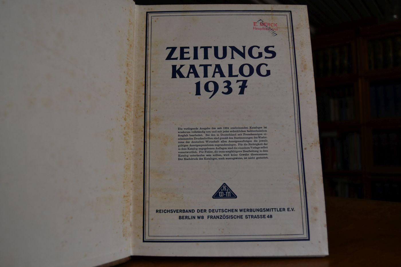 Zeitungskatalog 1937.
