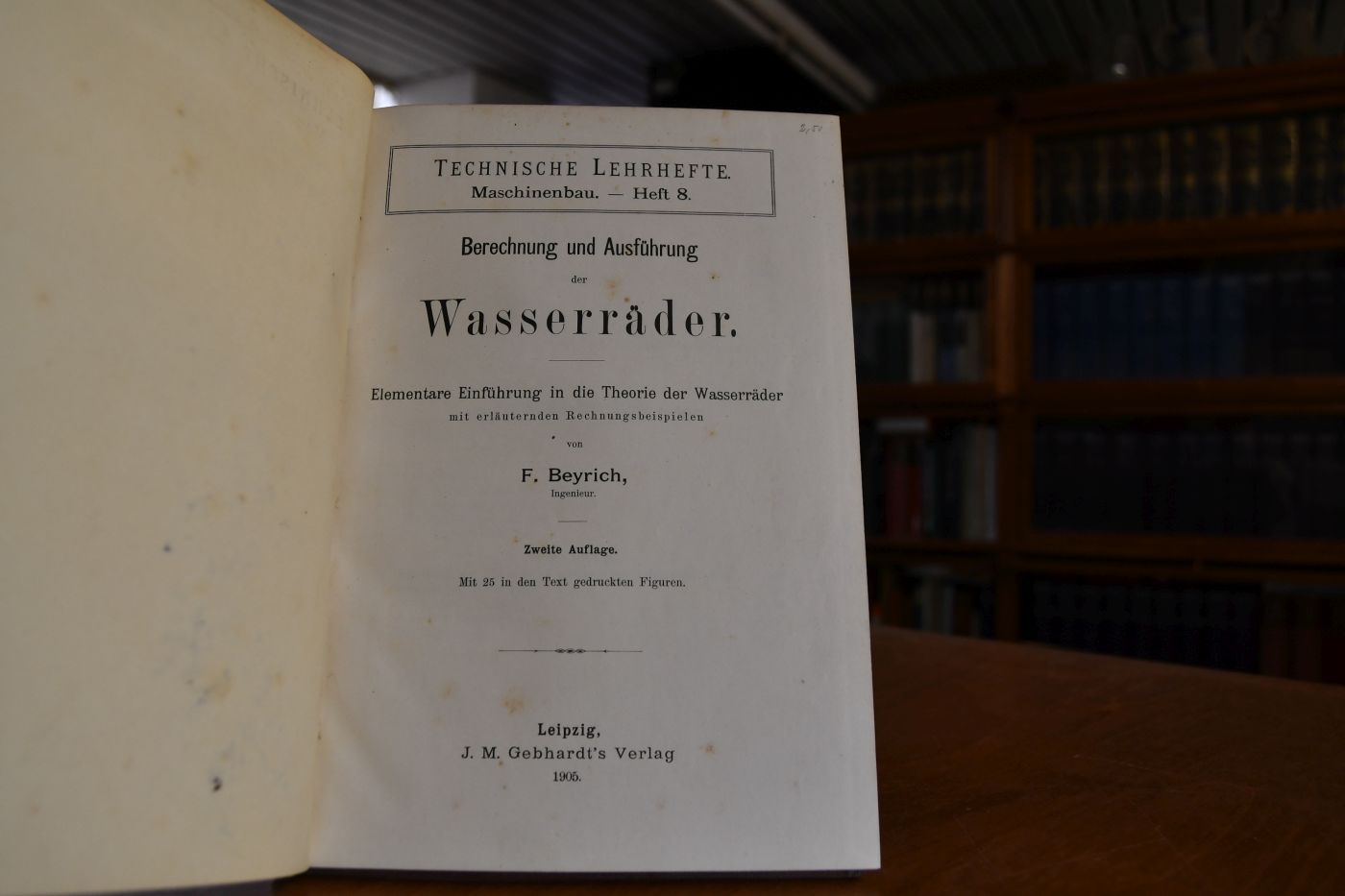 Berechnung und Ausführung der Wasserräder.