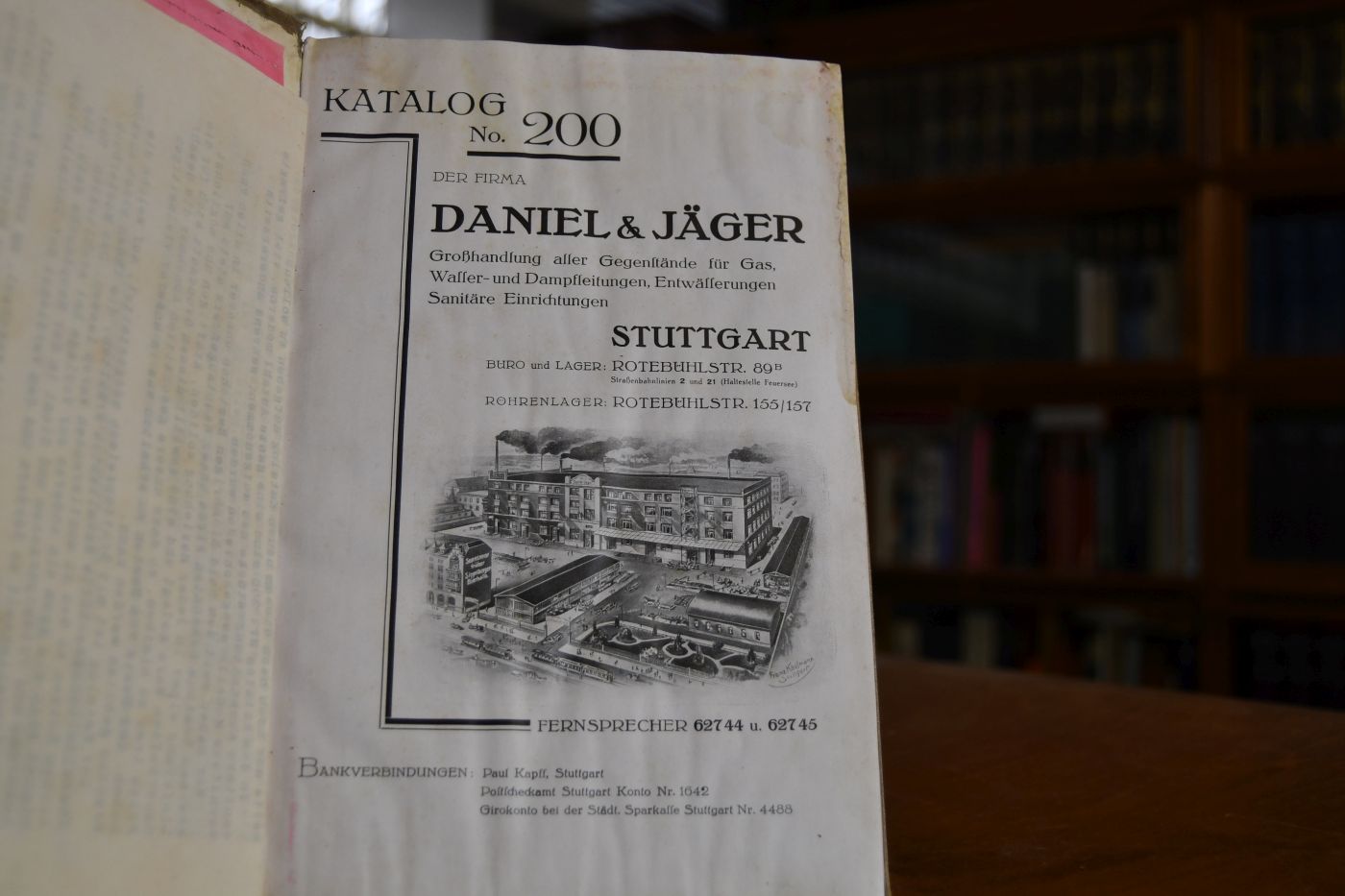 Katalog No. 200 der Firma Daniel & Jäger. Großhandlung aller Gegenstände für Gas, Wasser- und Dampfleitungen, Entwässerungen, Sanitäre Einrichtungen.