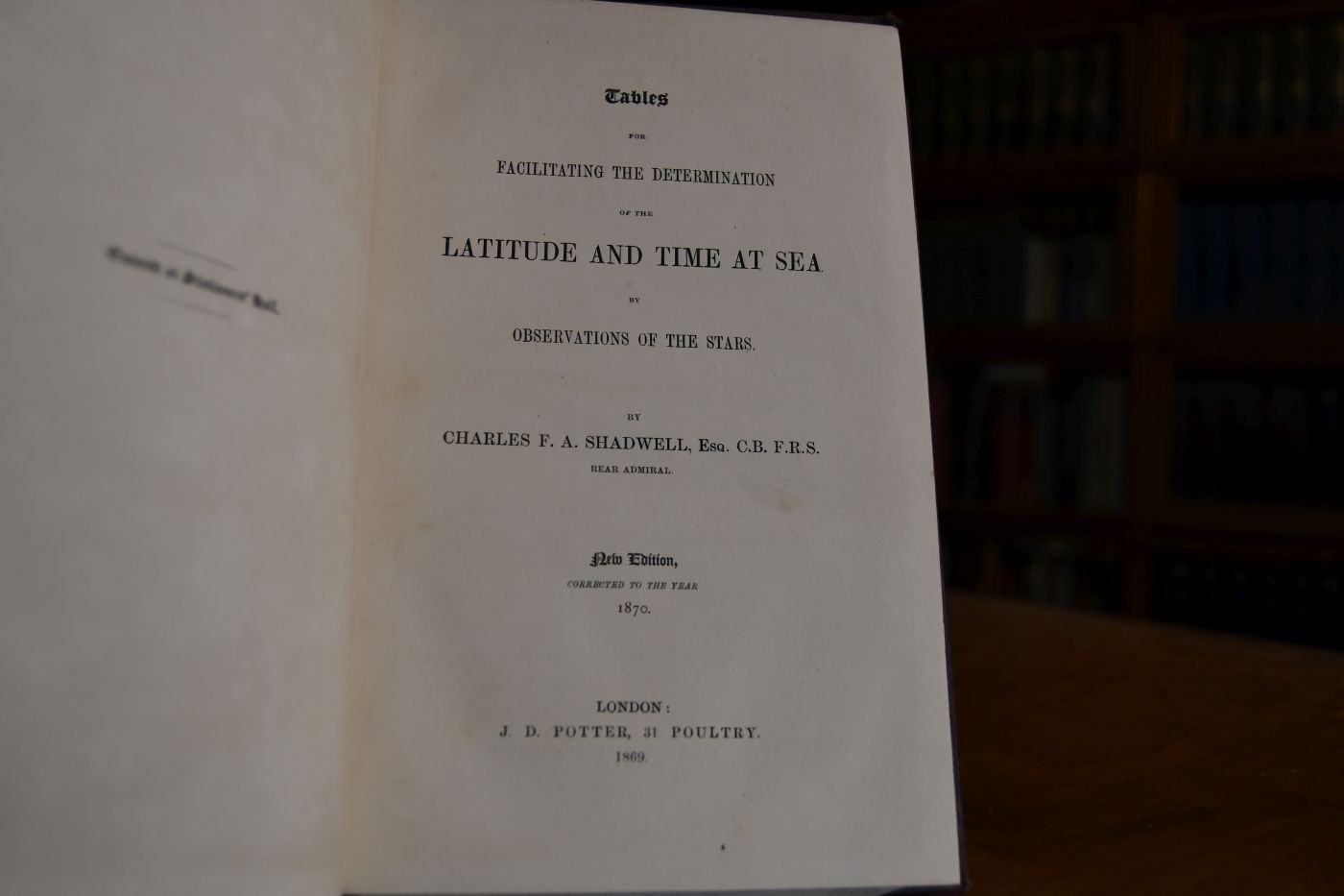 Tables for facilitating the determination of the latitude and time at sea by observations of the stars.