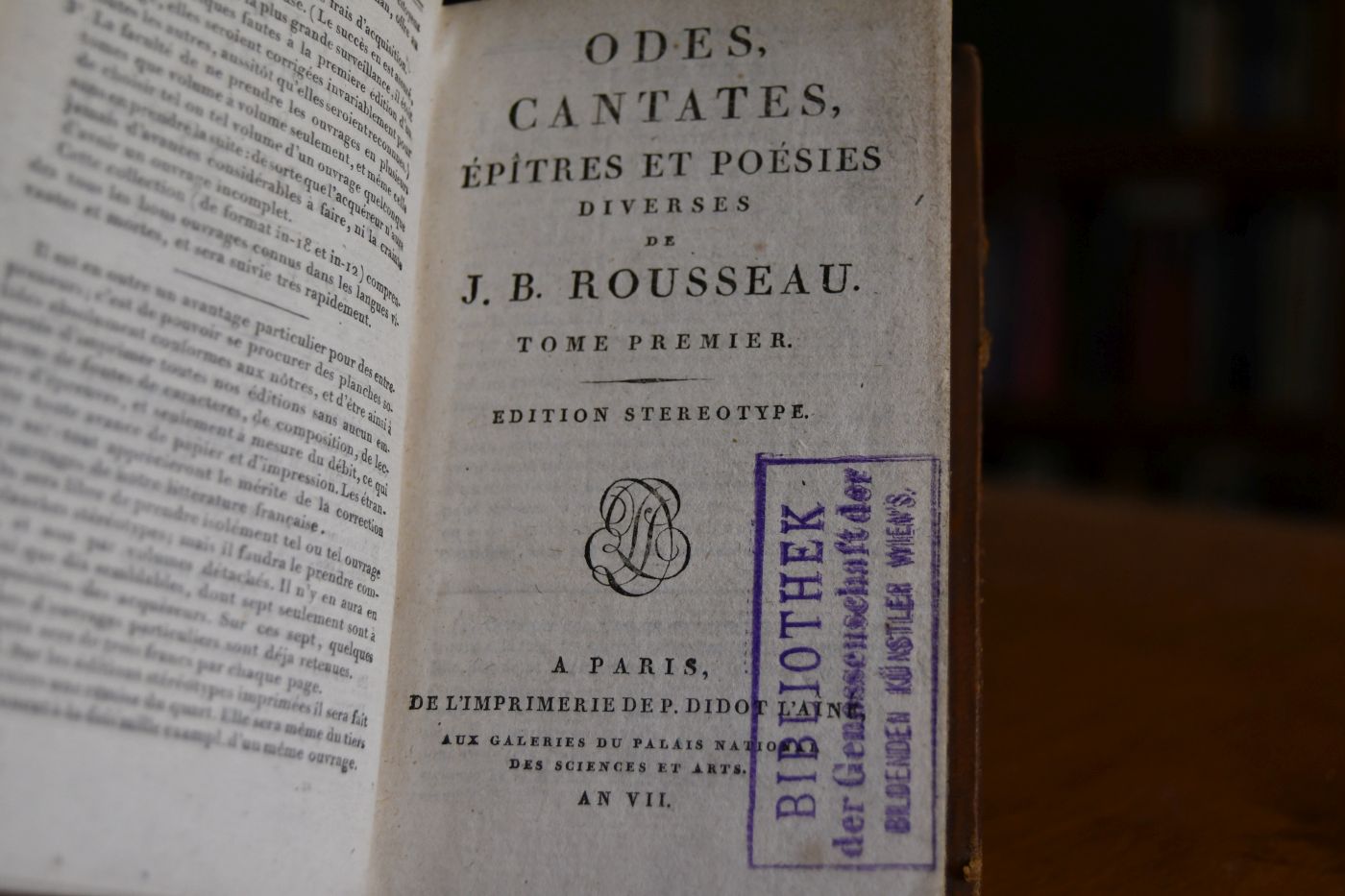 Odes, Cantates, Epitres et Poesies diverses. 2 Teile in 1 Band.