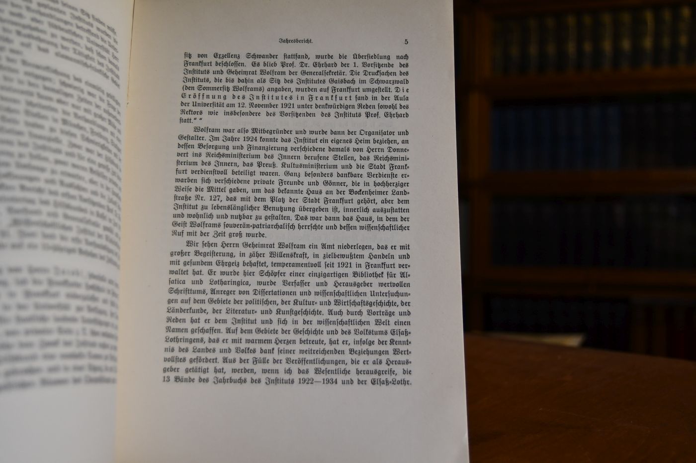 Bericht über die Tätigkeit des Wissenschaftlichen Instituts der Elsaß-Lothringer im Reich an der Universität Frankfurt vom 1. April 1935 bis 31. März 1936.