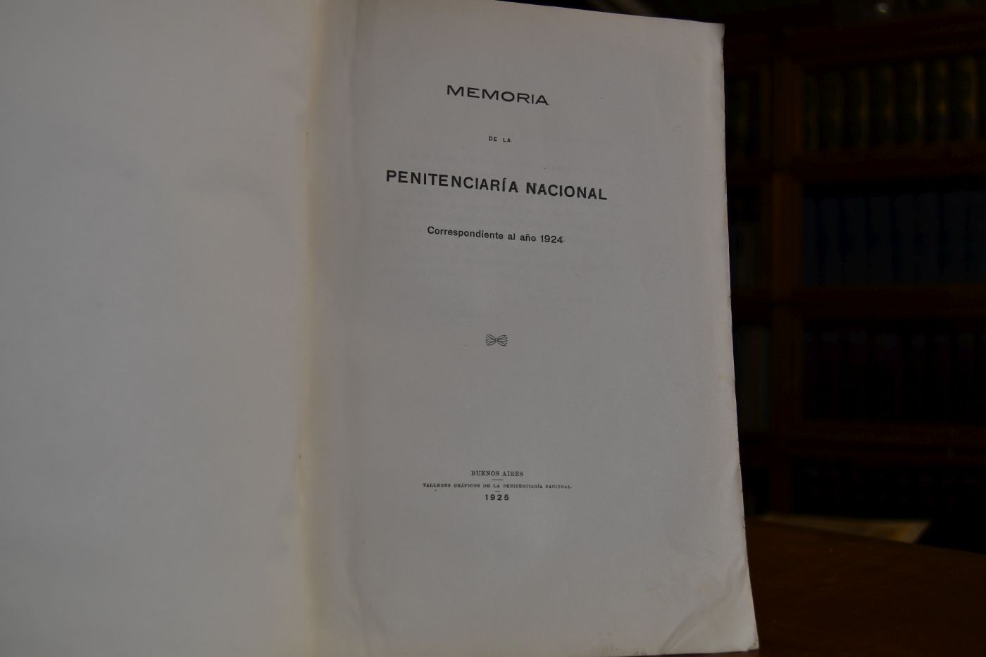 Memoria de la Penitenciaria Nacional. Correspondiente al ano 1924.