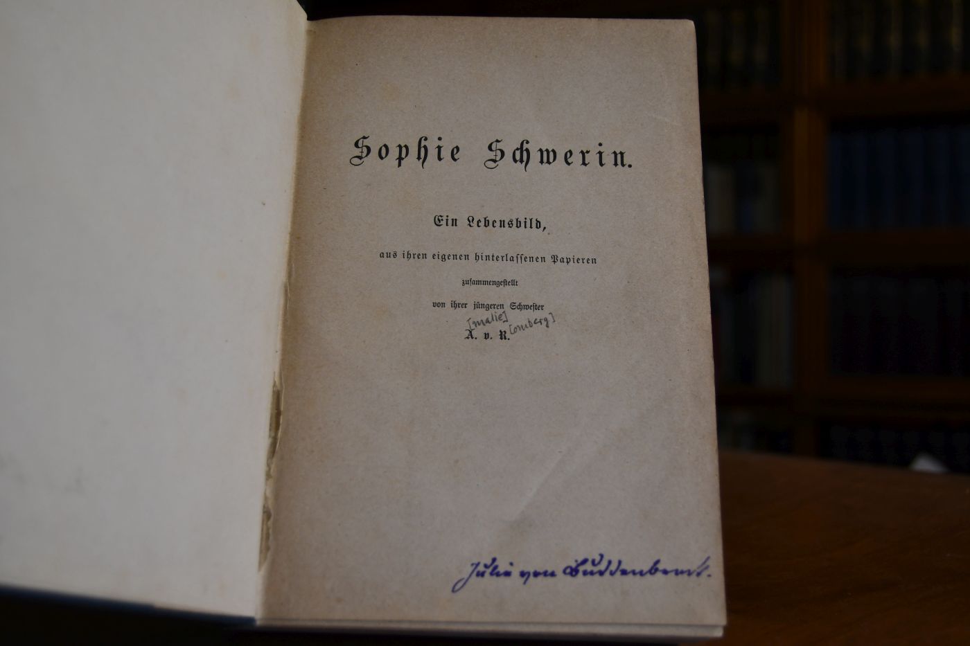 Sophie Schwerin. Ein Lebensbild, aus ihren hinterlassenen Papieren zusammengestellt von ihrer jüngeren Schwester.