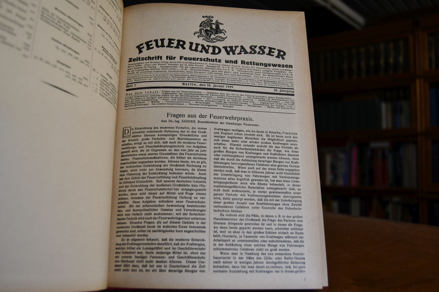 Feuer und Wasser. Zeitschrift für Feuerschutz und Rettungswesen. 36. Jahrgang, 1929.