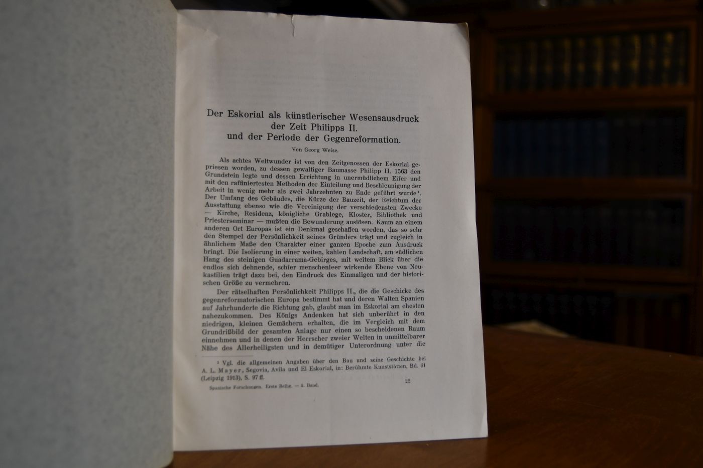 Der Eskorial als künstlerischer Wesensausdruck der Zeit Philipps II. und der Periode der Gegenreformation.
