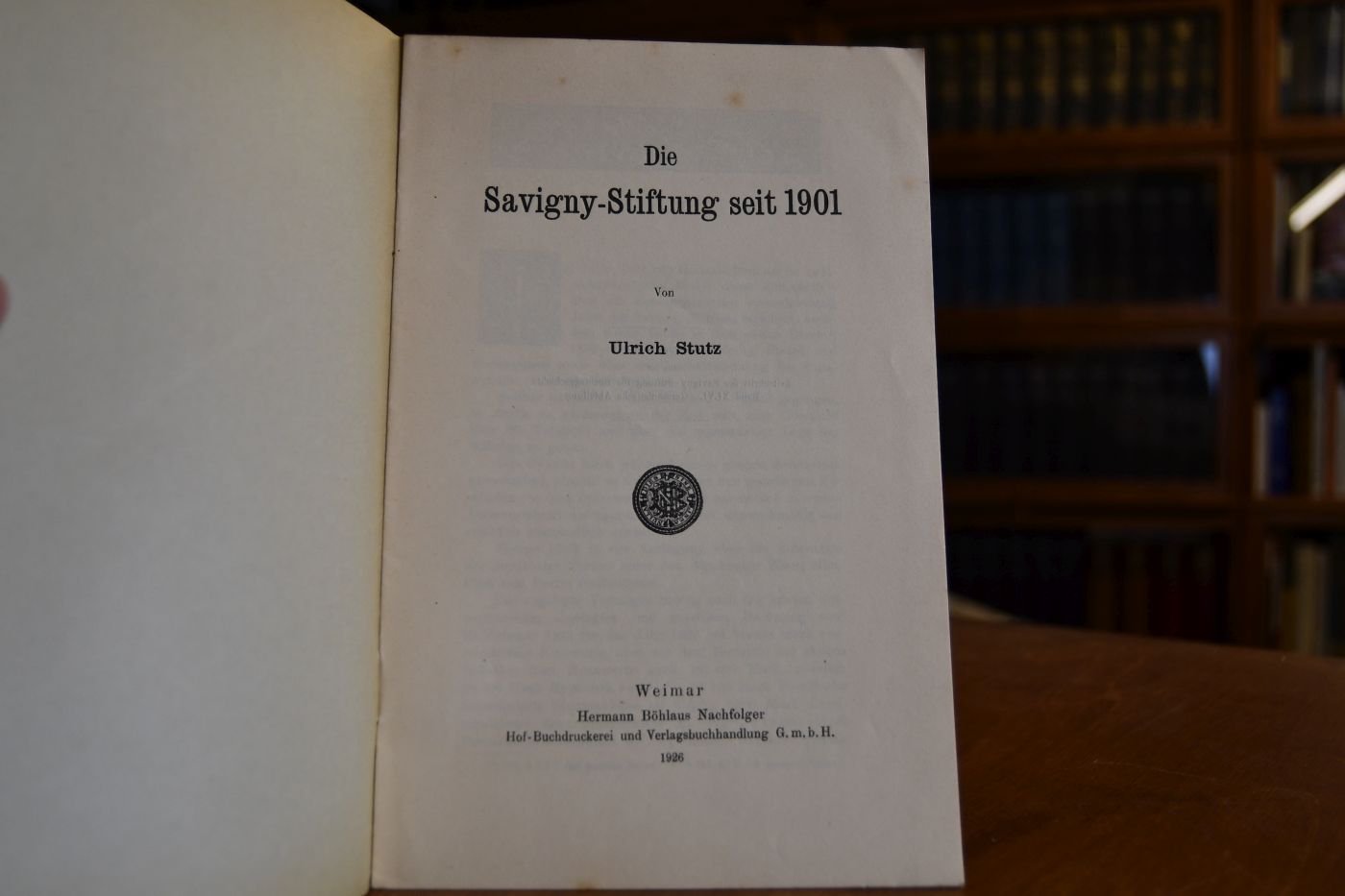 Die Savigny-Stiftung seit 1901.