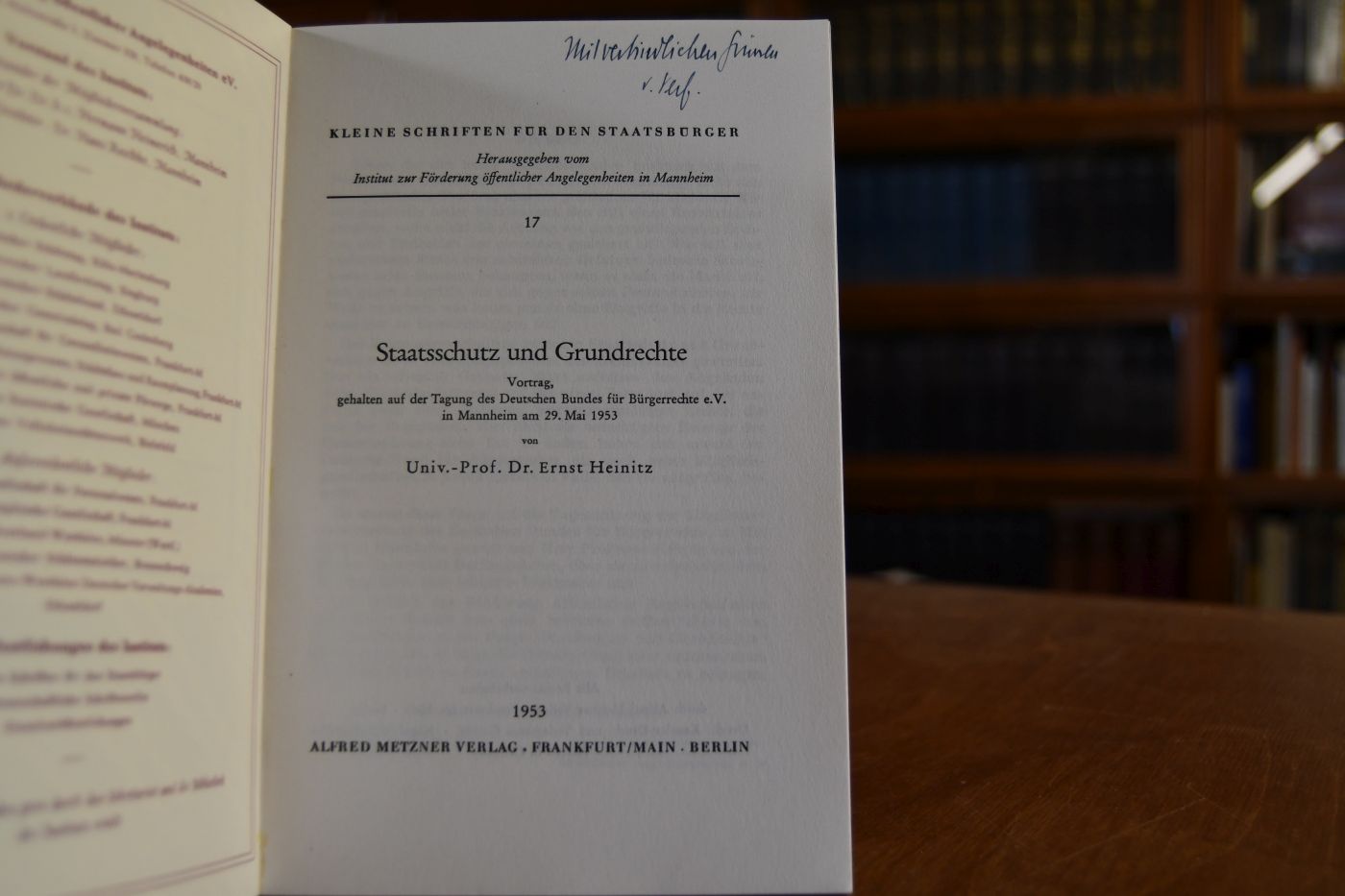 Staatsschutz und Grundrechte.