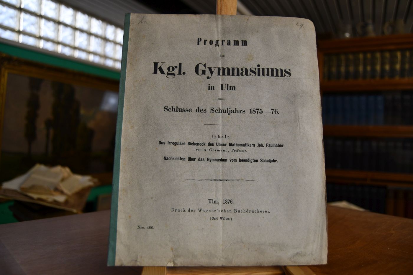 Programm des Kgl. Gymnasiums in Ulm zum Schlusse des Schuljahres 1875 - 76.