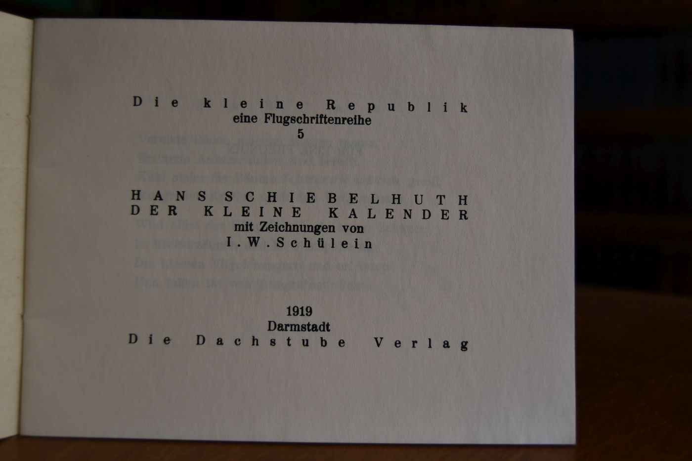Der kleine Kalender.