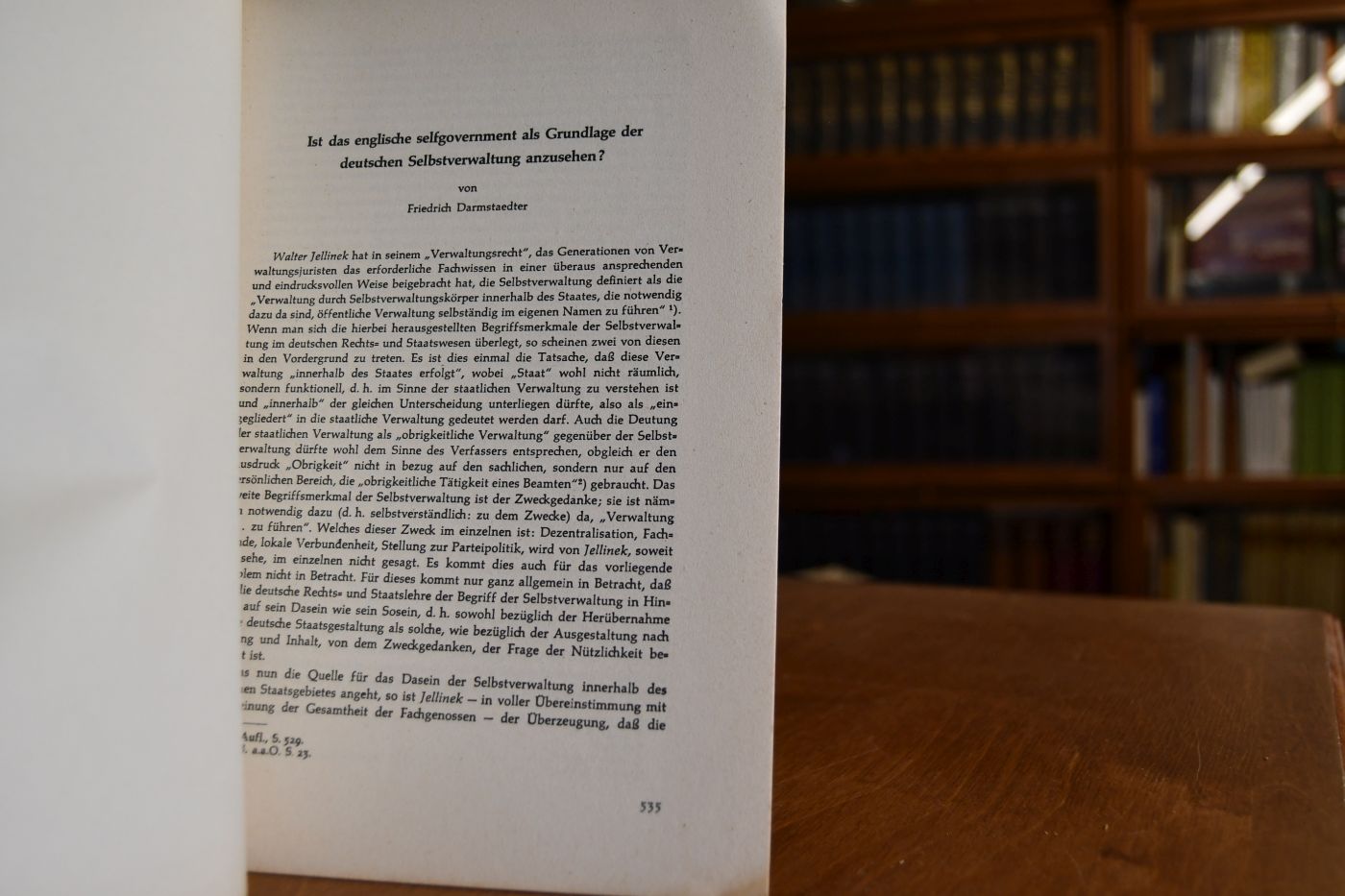 Ist das englische selfgovernment als Grundlage der deutschen Selbstverwaltung anzusehen?