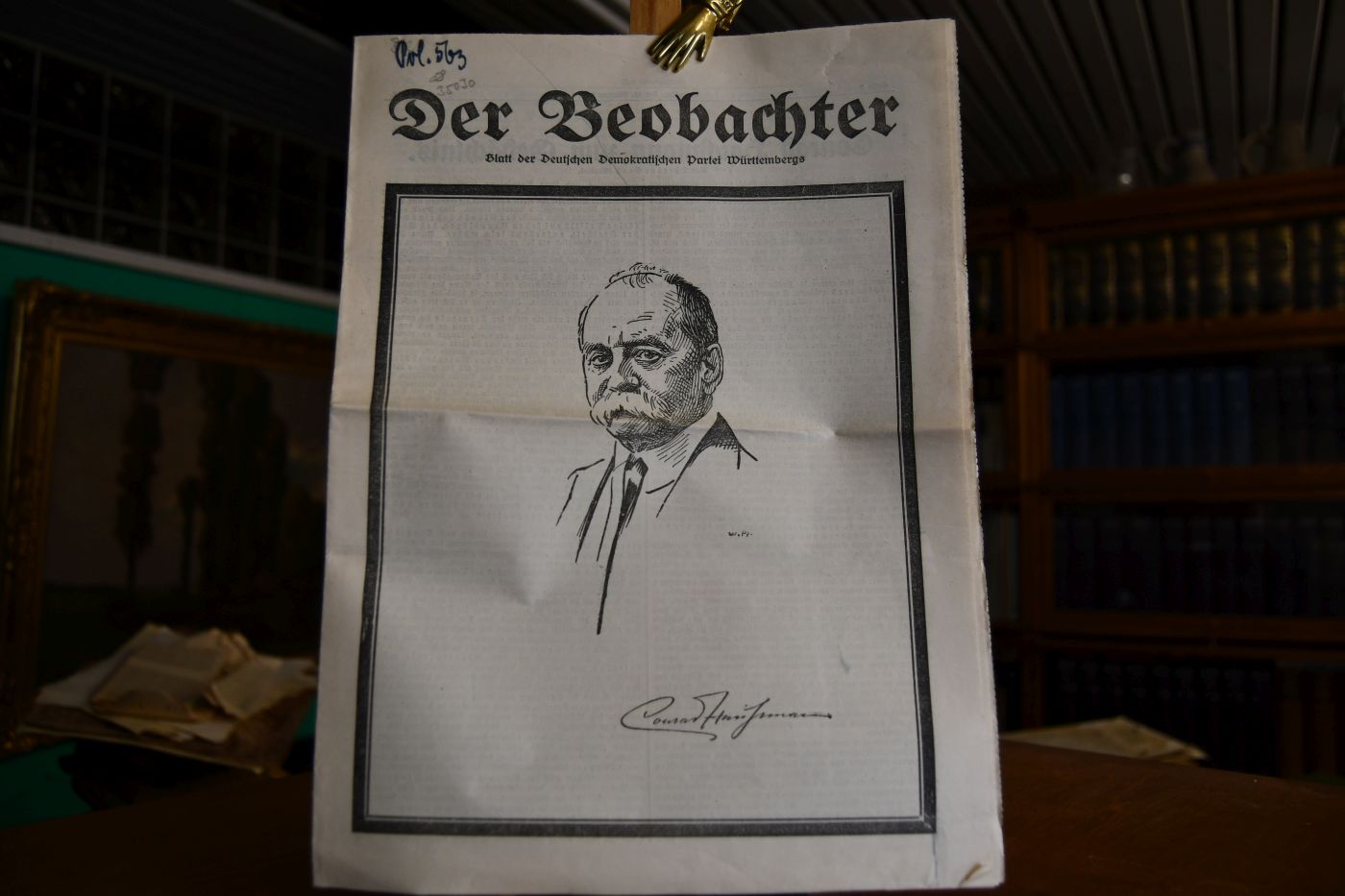 Der Beobachter. Blatt der Deutschen Demokratischen Partei Württembergs Nr. 7 vom 22. Februar 1922. Conrad Haussmann Gedächtnis-Ausgabe.