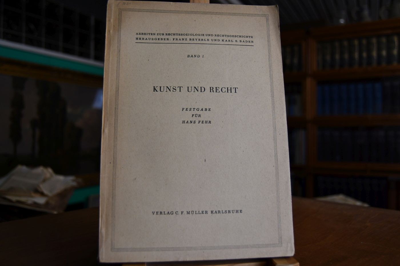 Kunst und Recht. Festgabe für Hans Fehr.