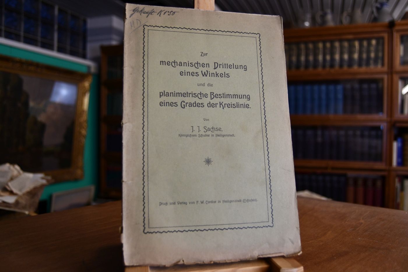 Zur mechanischen Drittelung eines Winkels und die planimetrische Bestimmung eines Grades der Kreislinie.