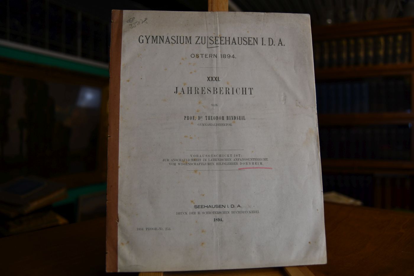 Gymnasium zu Seehausen i.d.A. Ostern 1894. XXXI. Jahresbericht.