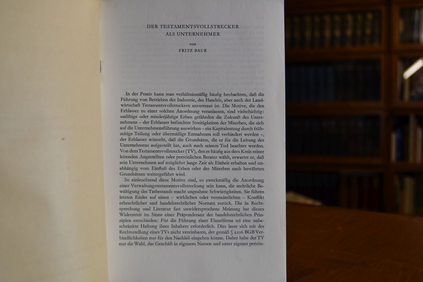 Der Testamentsvollstrecker als Unternehmer.