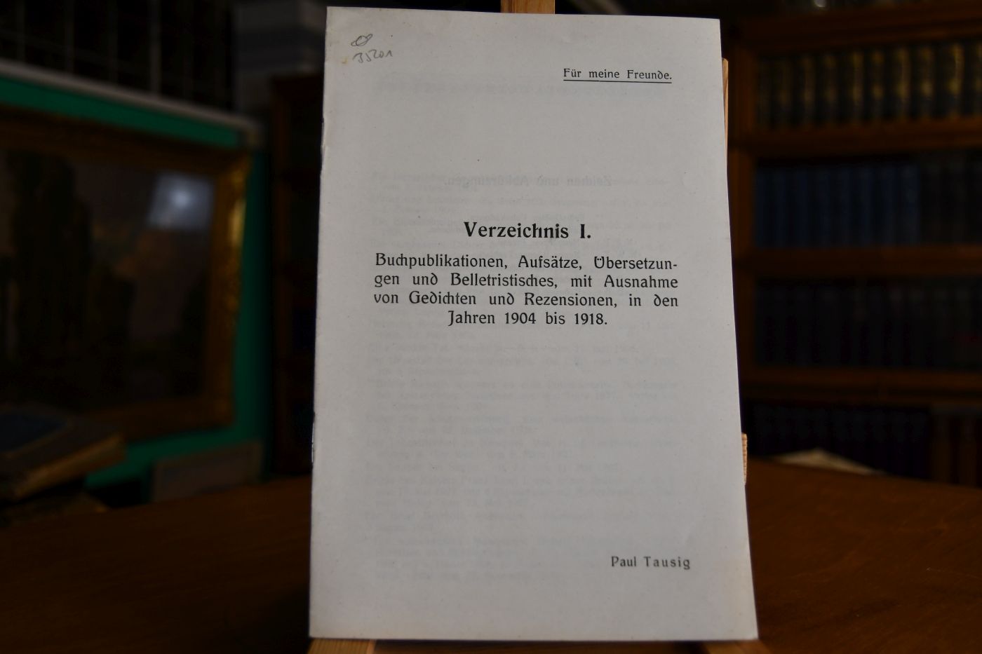 Verzeichnis I. Buchpublikationen, Aufsätze, Übersetzungen und Belletristisches, mit Ausnahme von Gedichten und Rezenssionen, in den Jahren 1904 bis 1918. Verzeichnis II. Buchpublikationen, Aufsätze und Notizen mit neuen Quellennachweisen zur Lokalgeschichte der Stadt Baden bei Wien, in den Jahren 1903 bis 1918.