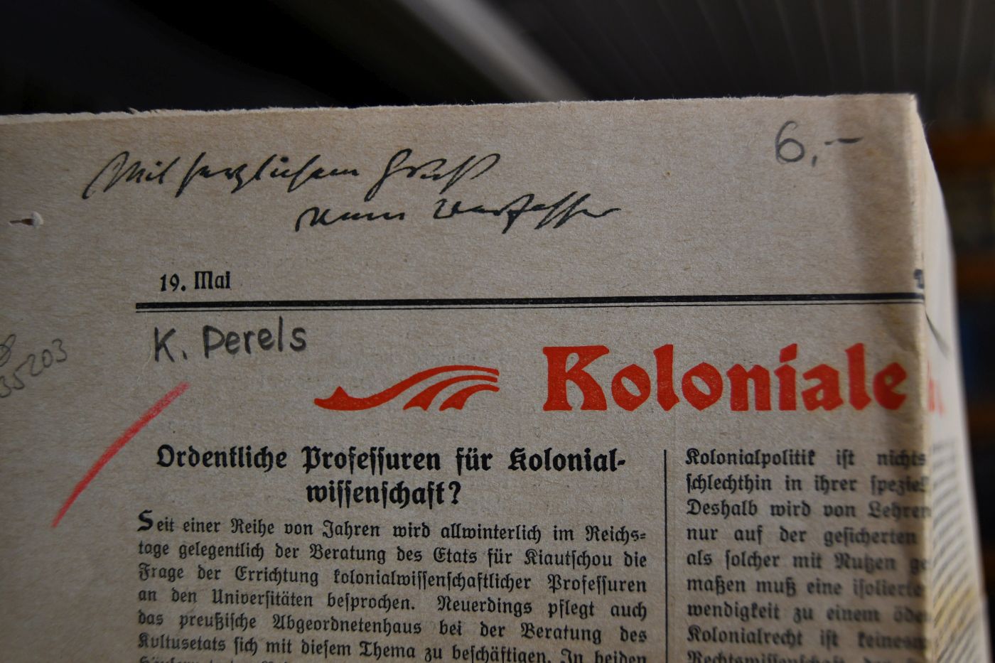 Ordentliche Professuren für Kolonialwissenschaft. Der Tag, Illustrierter Teil, Nummer 117, 1911.