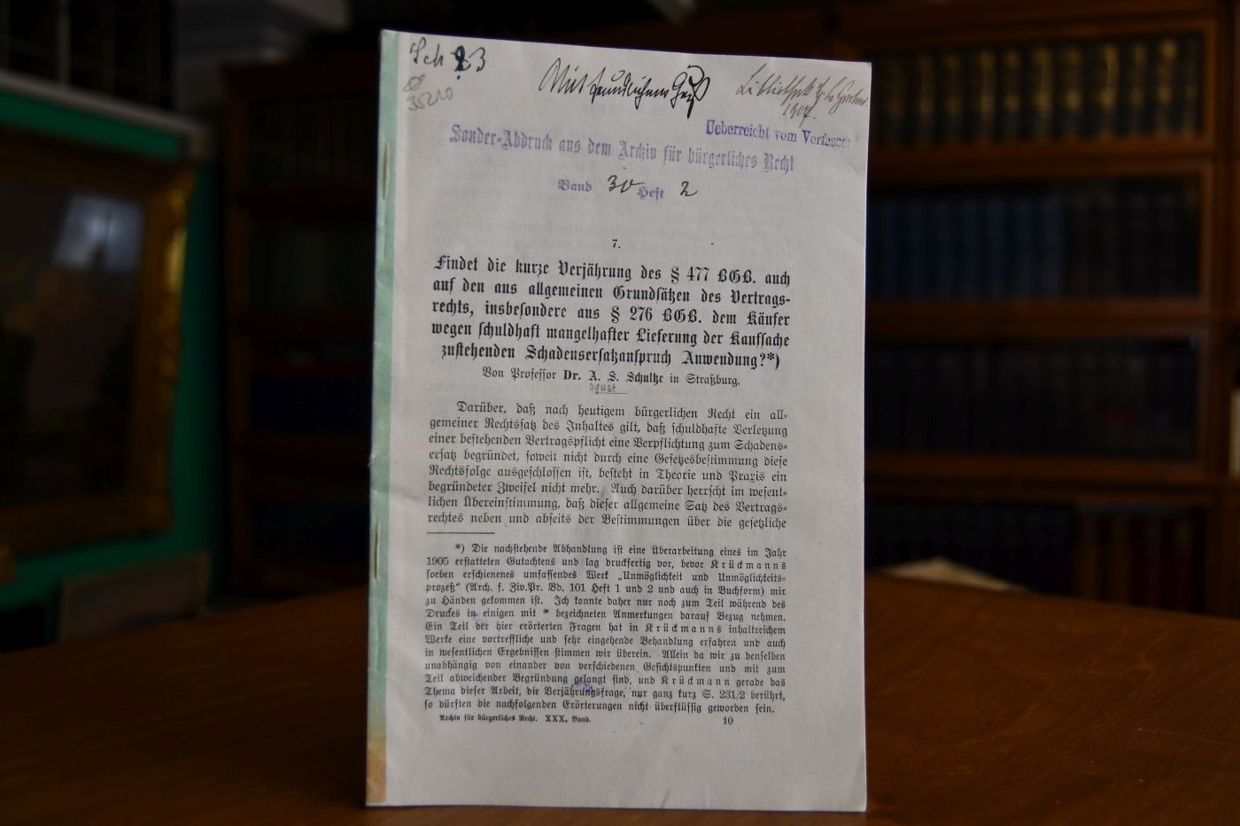 Findet die kurze Verjährung des § 477 BGB auch auf den aus allgemeinen Grundsätzen des Vertragsrechts, insbesondere aus § 276 BGB dem Käufer wegen schuldhaft mangelhafter Lieferung der Kaufsache zustehenden Schadenersatzanspruch Anwendung?