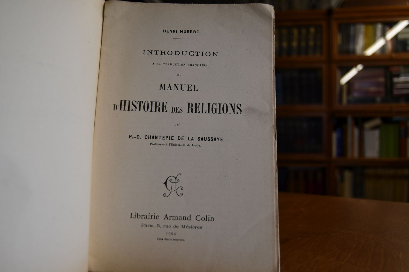 Introduction a la traduction francaise du Manuel d`histoire des Religions de P.-D. Chantepie de la Saussaye.
