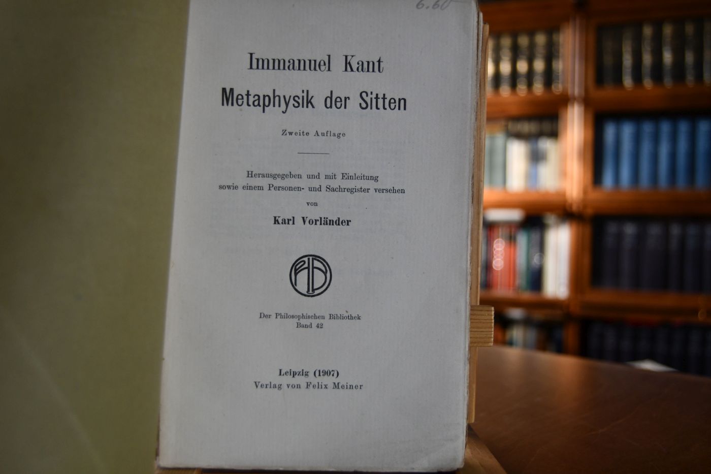 Immanuel Kants Metaphysik der Sitten.