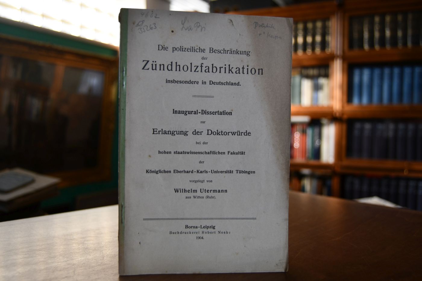 Die polizeiliche Beschränkung der Zündholzfabrikation insbesondere in Deutschland.