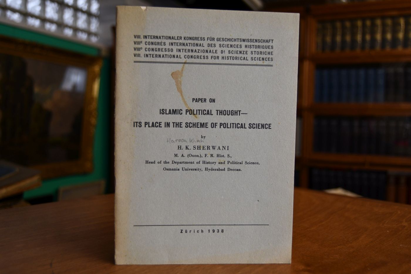 Paper on Islamic political thought - Its place in the scheme of political science.