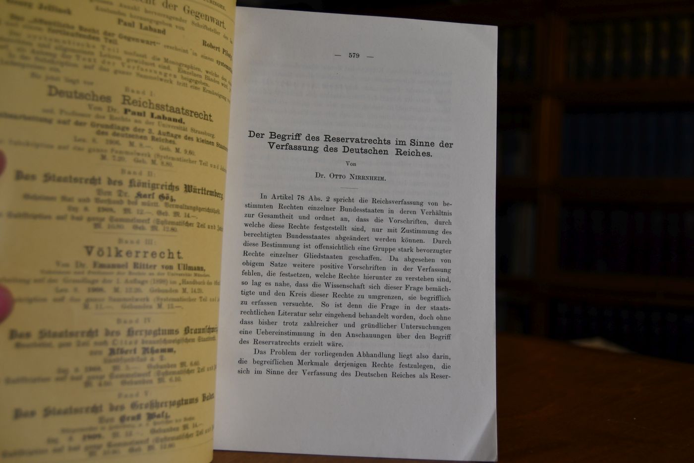 Der Begriff des Reservatrechts im Sinne der Verfassung des Deutschen Reiches.