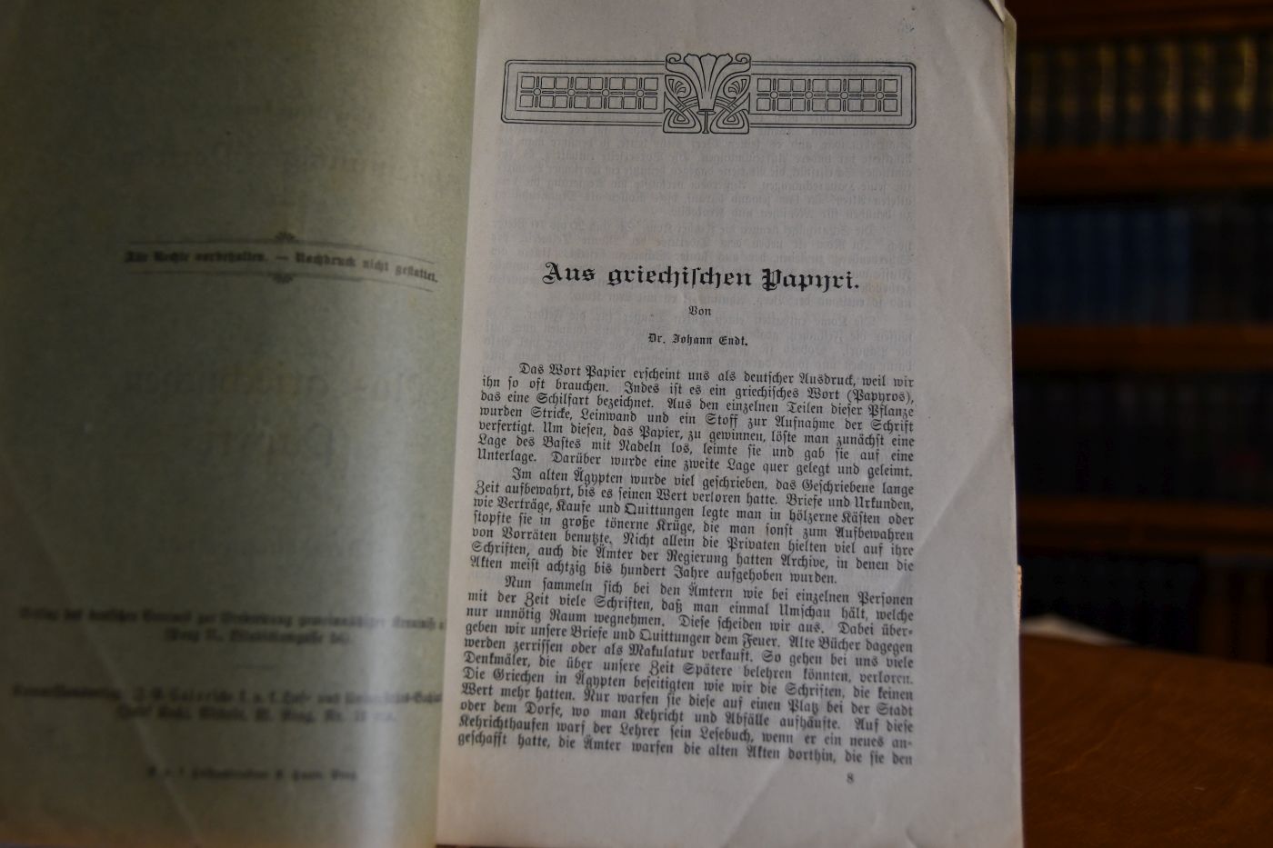 Aus griechischen Papyri.